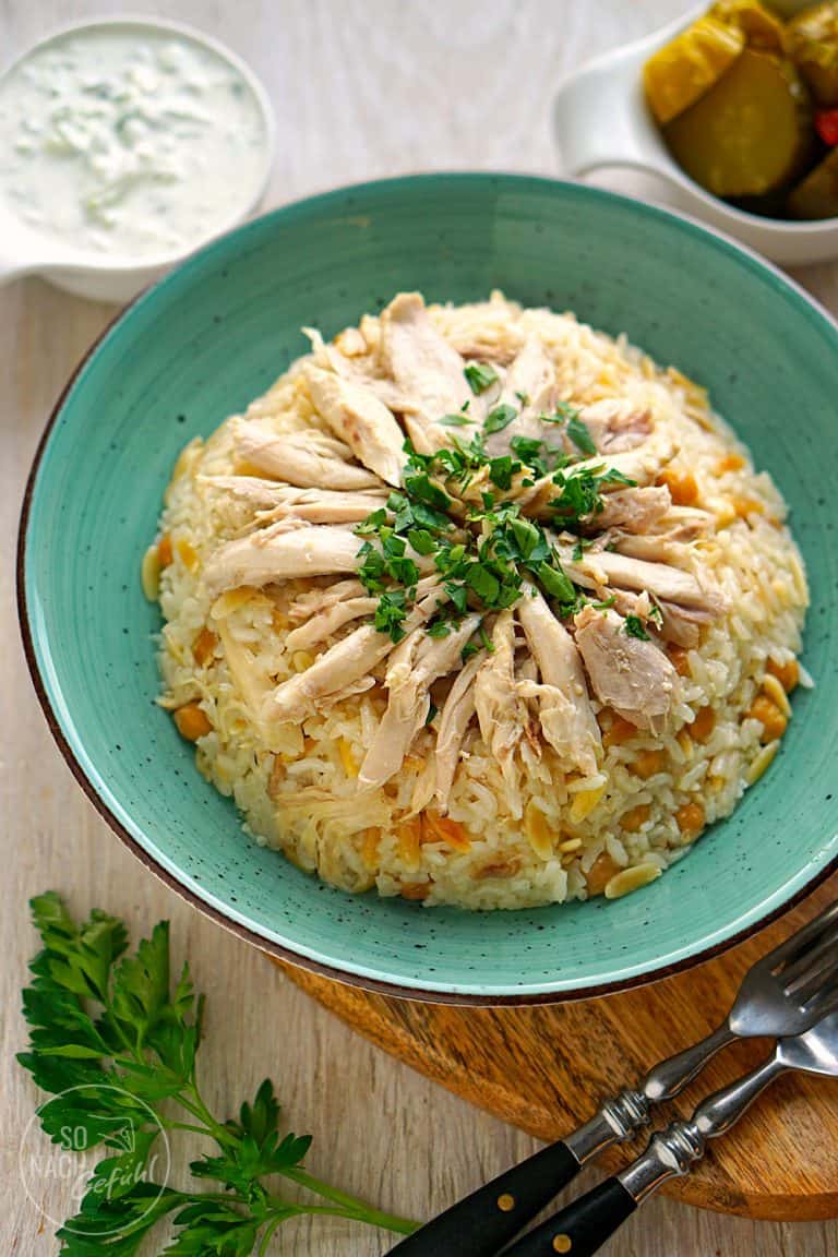 Tavuklu Pilav – türkischer Reis mit Huhn - So nach Gefühl