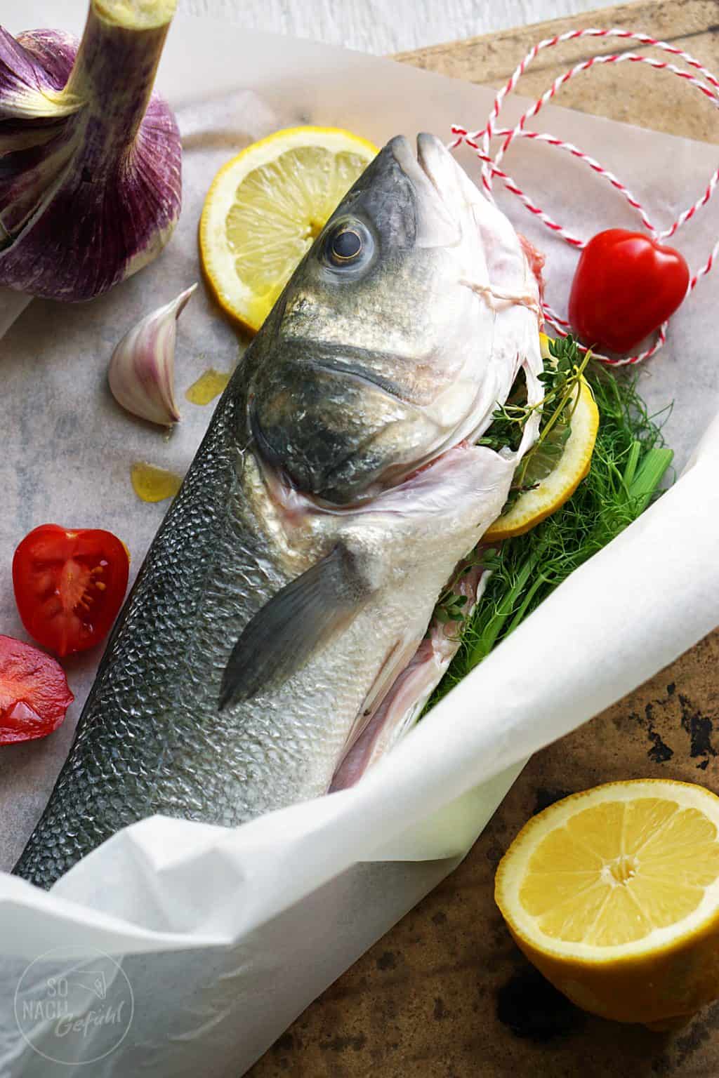 Wolfsbarsch im Pergament - So nach Gefühl