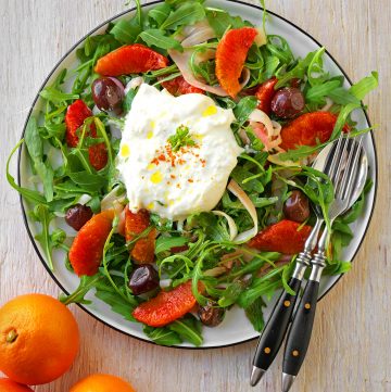 Salat mit Blutorangen, Fenchel und Burrata