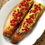 Gebackener Lauch mit Avocado-Chicorée-Füllung