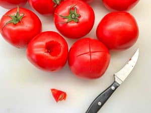 Tomaten vorbereiten
